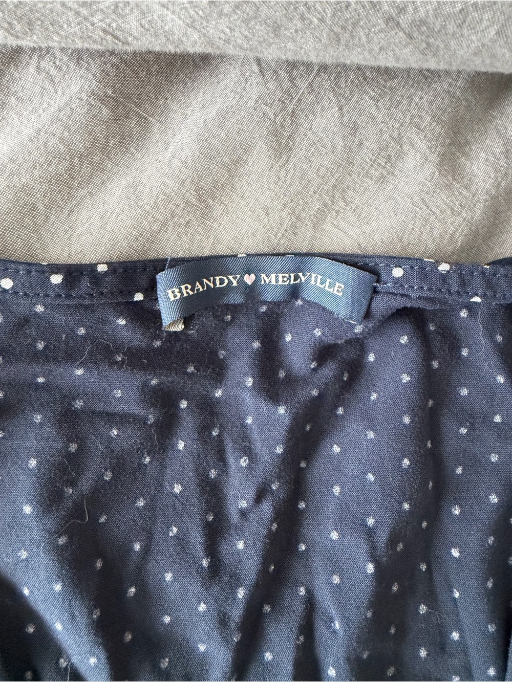 Brandy Melville Navy Dress with White Dot Print - Picture 3 of 3